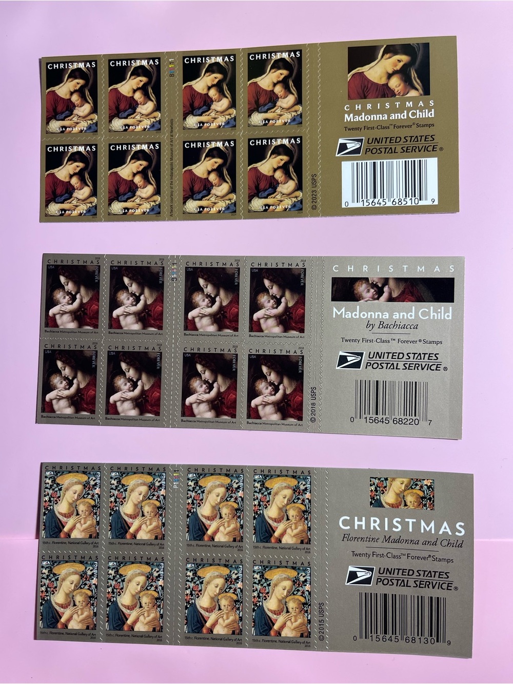 3-Books Christmas Madonna & Child Bundle Forever Stamps